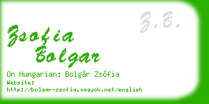 zsofia bolgar business card